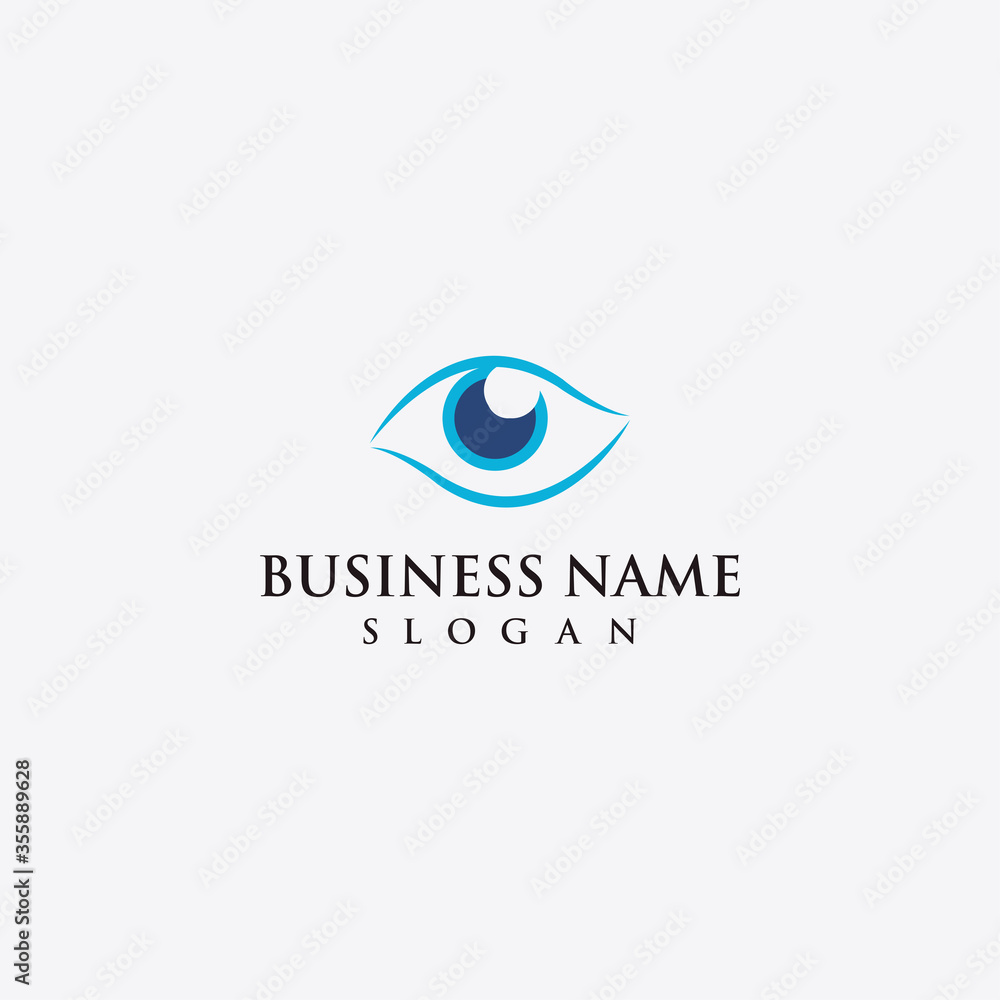 Eye Concept Logo Design Template for health.