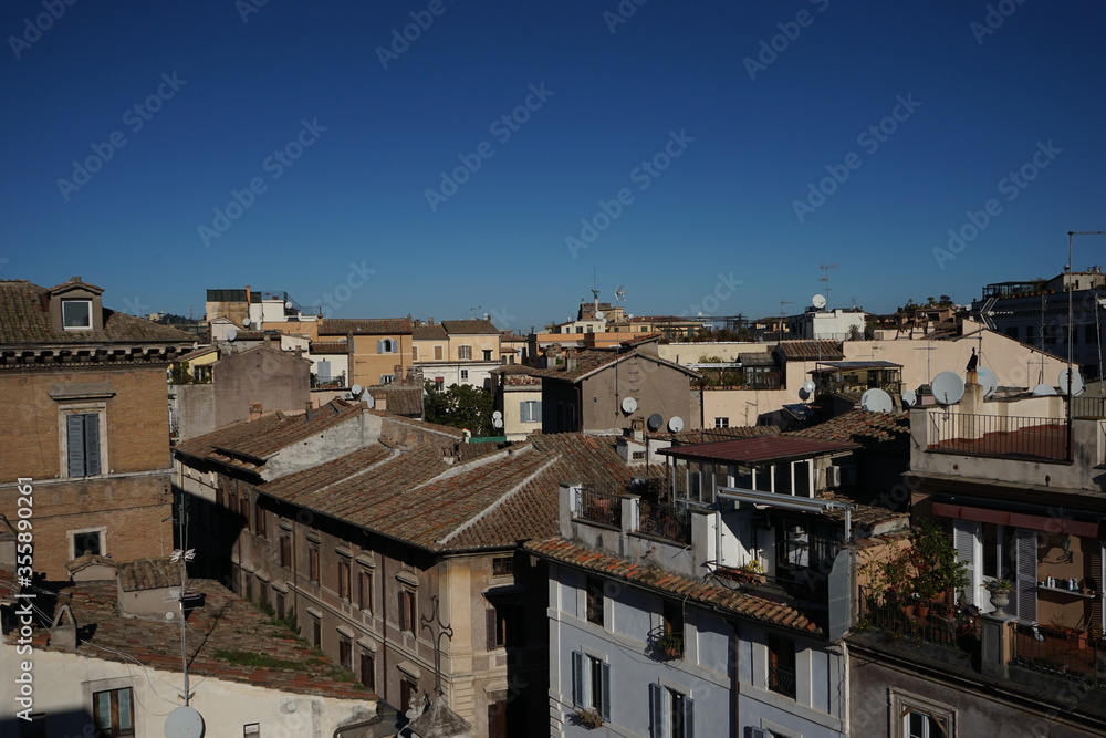 Top view of Rome City , Italy - イタリア ローマの街並み　屋根