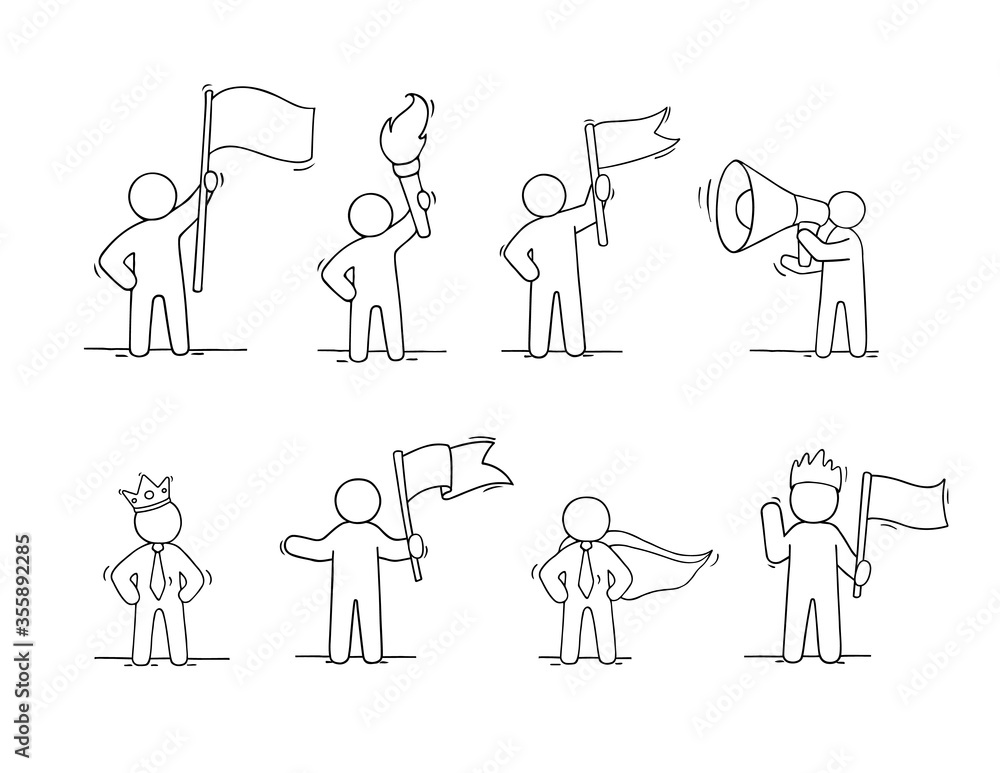 Sketch set of working leader. Sketch set of working leader.