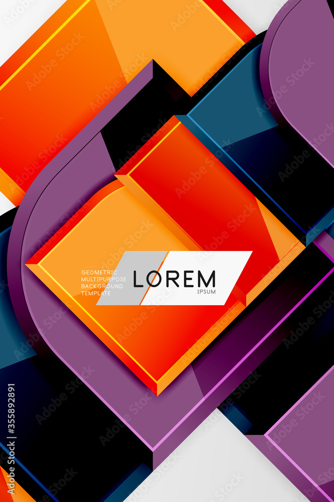 Glossy glass squares with round elements geometric composition. Abstract geometric background with 3d effect composition For Wallpaper, Banner, Background, Card, Book Illustration, landing page Glossy glass squares with round elements geometric composition. Abstract geometric background with 3d effect composition For Wallpaper, Banner, Background, Card, Book Illustration, landing page