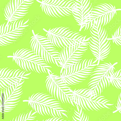 Tropical palm leaves. Vector illustration. Seamless pattern.