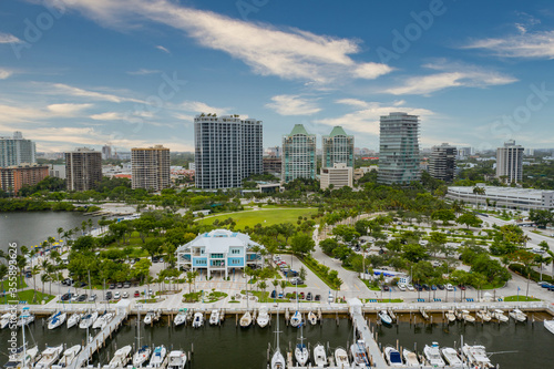 Slika na platnu Aerial image Dinner Key Marina Miami Coconut Grove