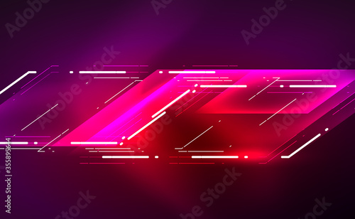 Dynamic neon shiny abstract background. Trendy abstract layout template for business or technology presentation, internet poster or web brochure cover, wallpaper