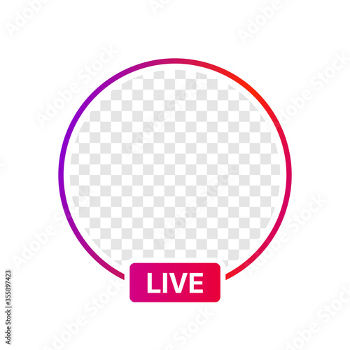 Instagram Profile Live Icon Interface. Transparent Placeholder. Put Your Photo Under Background. Social Media  Vector Illustration