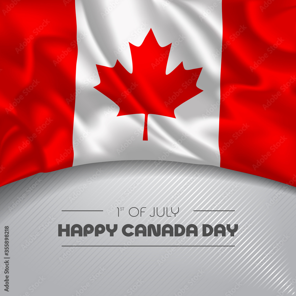 Obraz premium Canada happy day greeting card, banner vector illustration