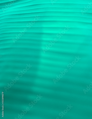 Photo background Close-up shot of a banana leaf on a sunny morning. There is Aqua Menthe color in soft tones. The center is the light and shadow of foliage. Feeling refreshed and looking comfortable.