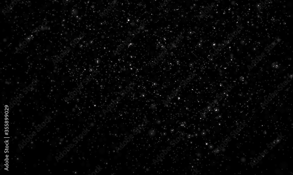 Fototapeta premium Śnieżna noc. Białe płatki śniegu. Spadający śnieg.