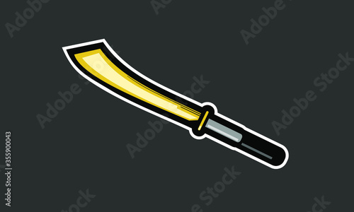 Ancient Chinese Wo dao sword vector illustration