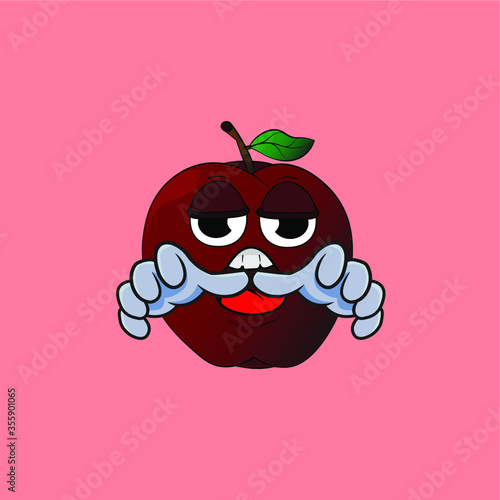 apple fruit mascot gesture good for advertising and explanation
