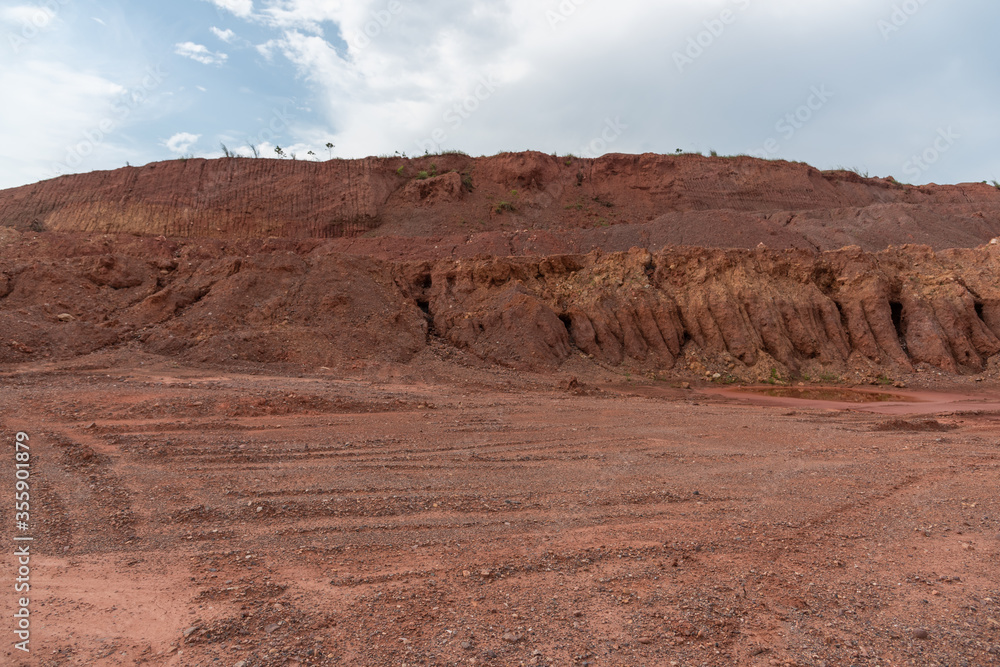 The mound and dirt surface on the construction site The mound and dirt surface on the construction site