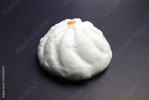 White Steamed Bun on painted background