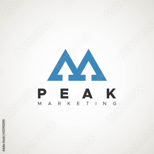 Peak Marketing abstract logo design 