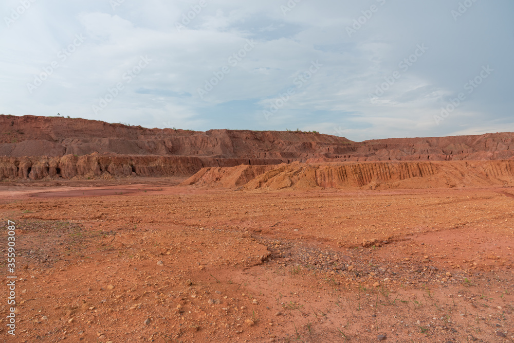 Gobi desert mud surface horizon landscape Gobi desert mud surface horizon landscape
