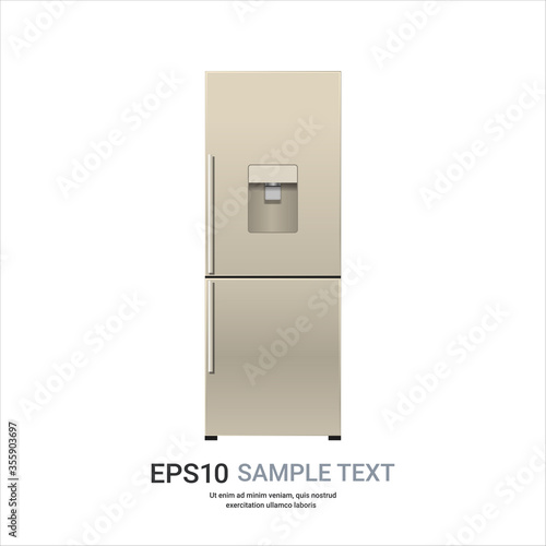 refrigerator double door fridge freezer modern kitchen household home appliance concept isolated copy space vector illustration
