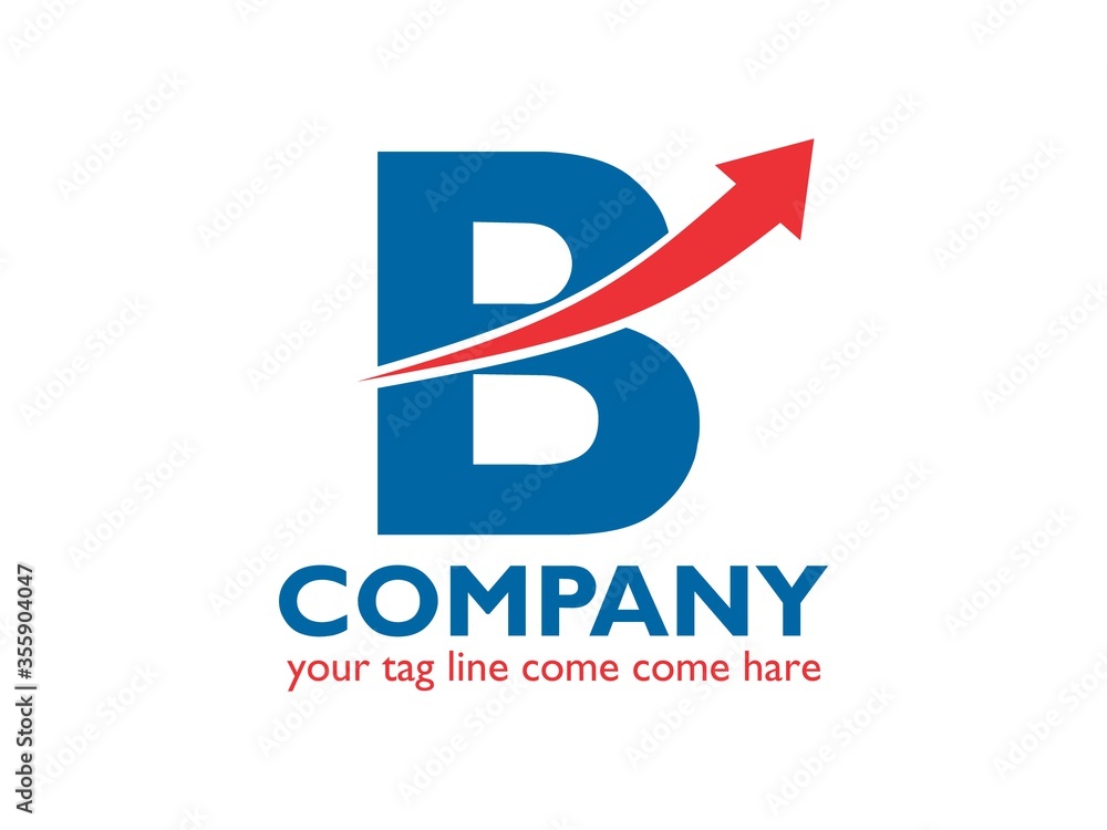 B letter logo design for accounting company Finance Logo Design Vector Illustration