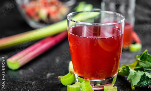 Rhubarb Spritzer (close up shot; selective focus)