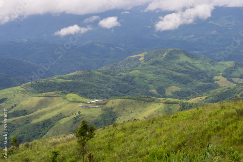 Scenery of a small mountain village at Doi Chang Mub, Chiang Rai province, THAILAND