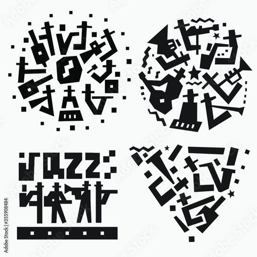 music band icon set
