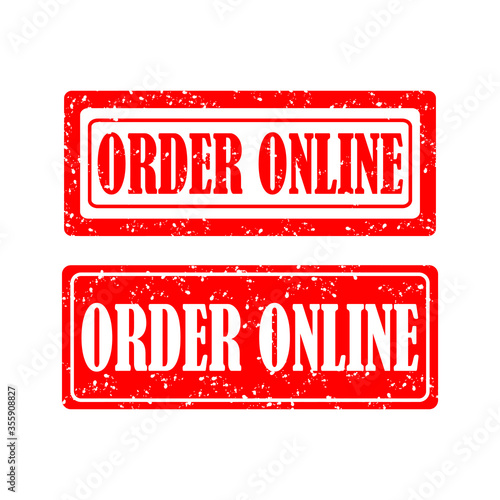 order online. grunge vintage order online square stamp. order online stamp.