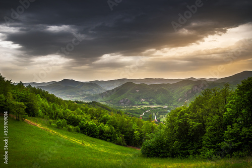 Mountains, hills and meadows on Kopaonik mountain in Serbia