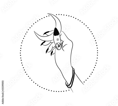 The hand of the witch, the fairy who holds the moon. Moon in hand. It spells, power, cleansing