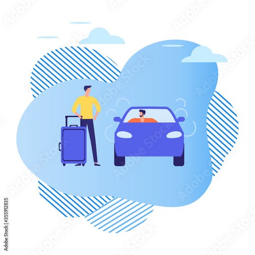 People car Taxi service City transportation Vector