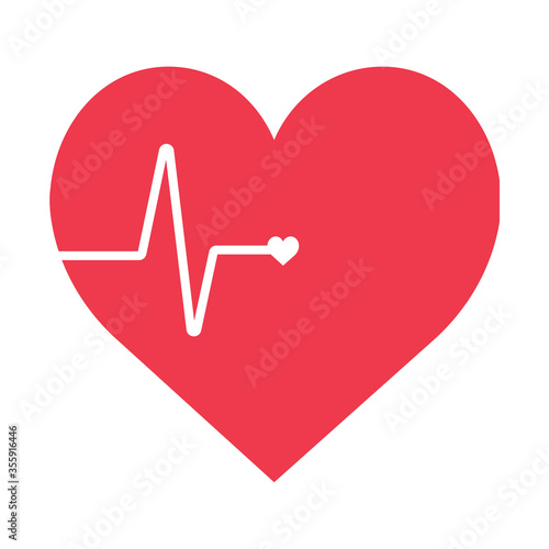 Heartbeat line. Vector illustration.