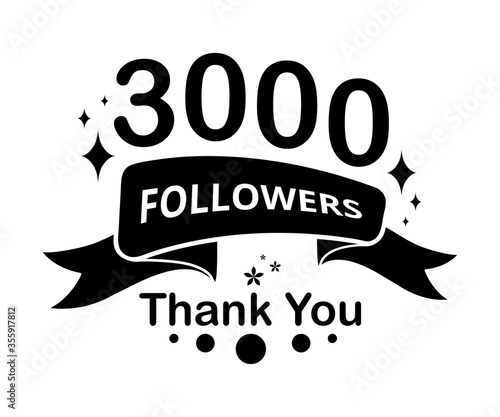 3000 followers Thank you - social media, friends, followers, users, subscribers, vector illustration.inspirational design for posters, flyers, invitations, banners backgrounds .