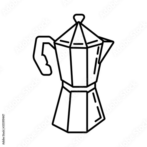 coffee kettle drink line style icon