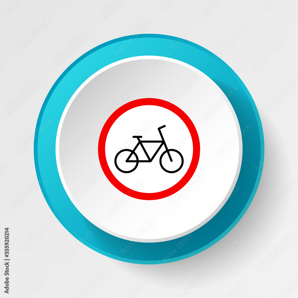 Round button for web icon, Traffic signs, bikes. Vector icon Round button for web icon, Traffic signs, bikes. Vector icon