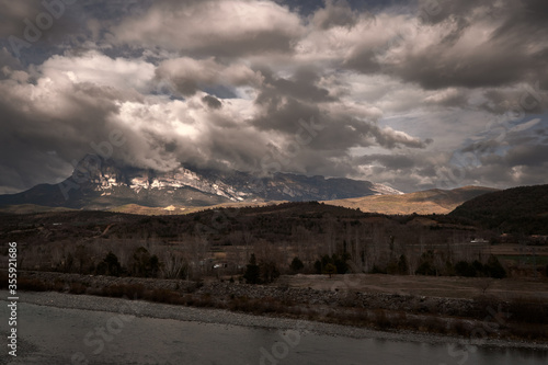 snow covered mountains
