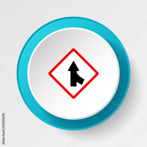 Round button for web icon, Traffic signs, merge. Vector icon Free Download Round button for web icon, Traffic signs, merge. Vector icon - GFXLoad