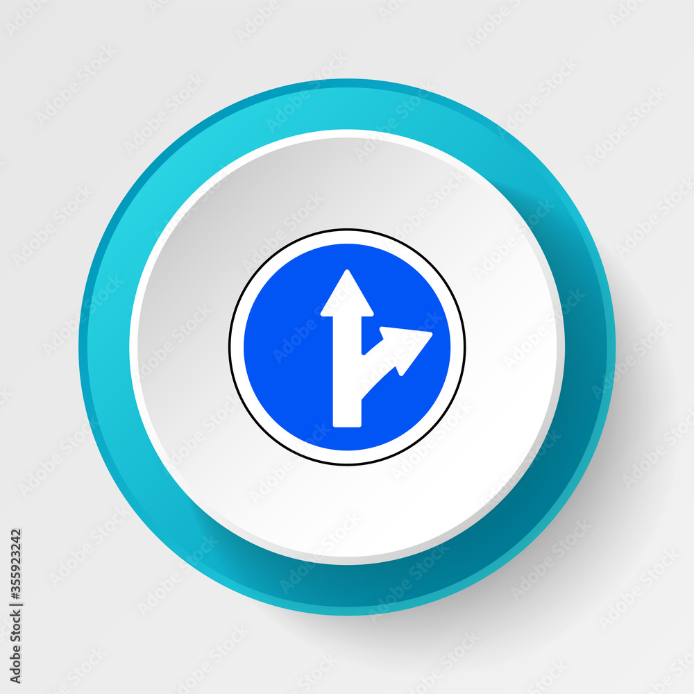 Round button for web icon, Traffic signs, arrows. Vector icon Round button for web icon, Traffic signs, arrows. Vector icon