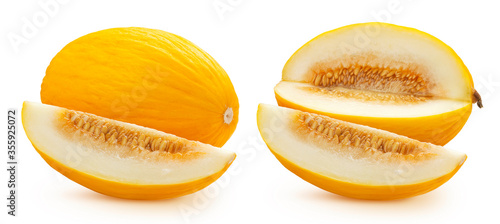 Sweet honeydew melon isolated on white background