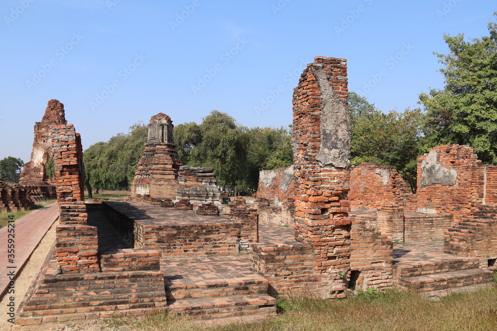 Temple en ruine à Ayutthaya, Thaïlande