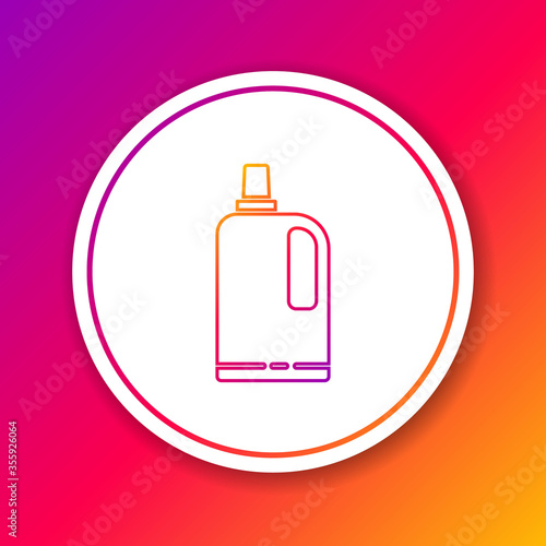 Color line Fabric softener icon isolated on color background. Liquid laundry detergent, conditioner, cleaning agent, bleach. Circle white button. Vector Illustration