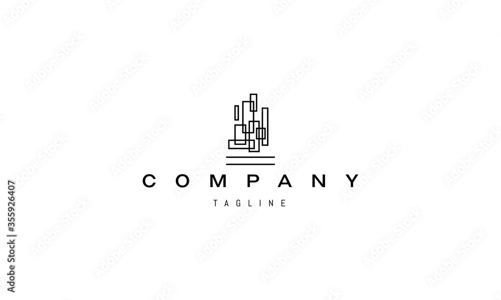 Vector logo on which abstract art image in the form of rectangles. Vector logo on which abstract art image in the form of rectangles.