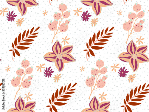 Bright color beautiful background. Tileable images from leaves and  plants. Summer theme pattern. 
