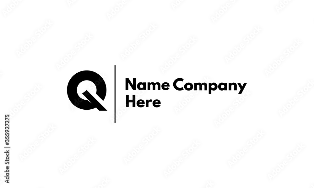 Fototapeta premium Vector logo on which the abstract image of the letter Q.