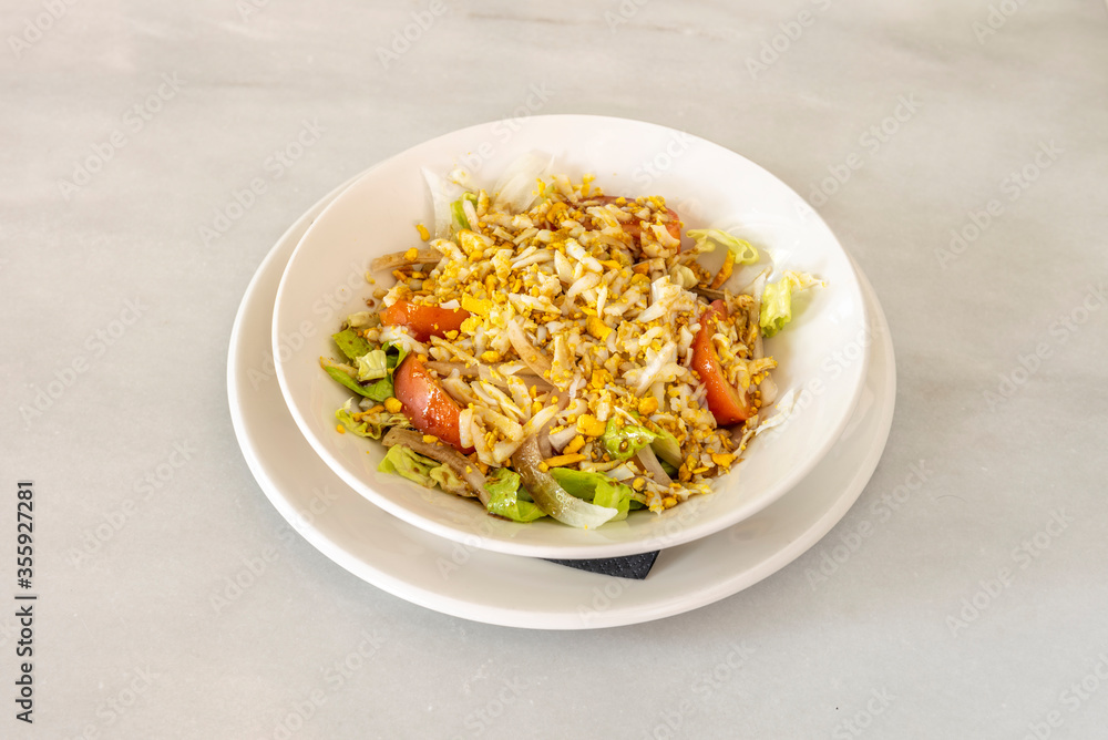 Salad plate with fresh vegetables