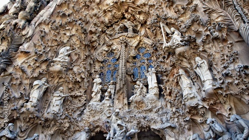 Sagrada de Familia temple. Gaudi Project. Close up!