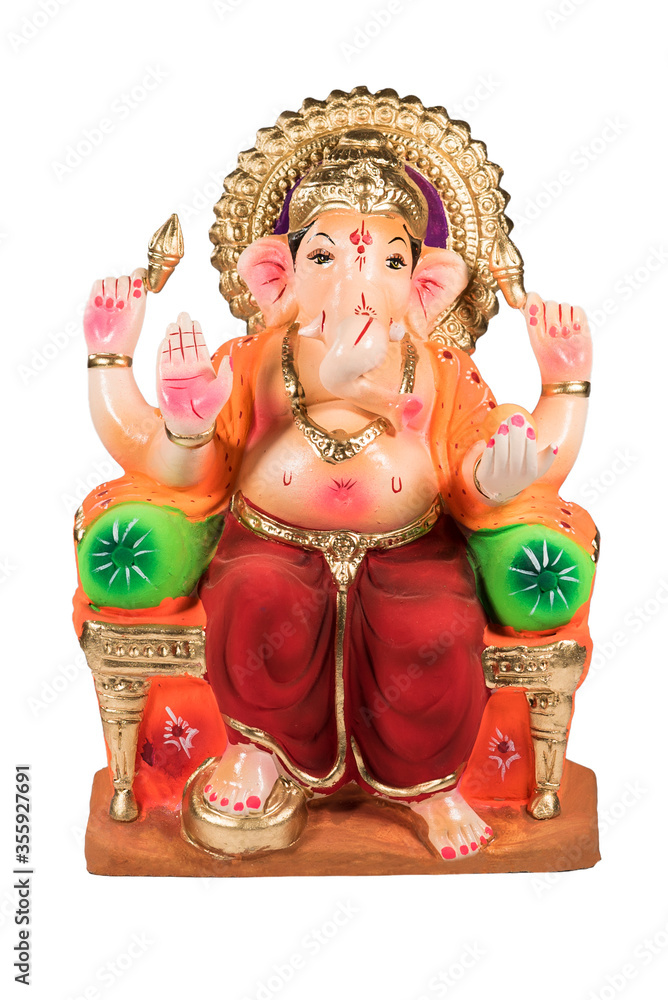 Lord Ganesha Idol in white Background Lord Ganesha Idol in white Background