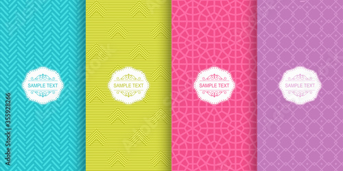 Set of Cute bright seamless patterns. Vector illustration bright design. Abstract seamless geometric pattern on vibrant background.