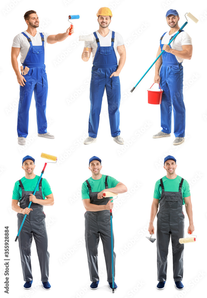 Obraz premium Portrait of painters on white background
