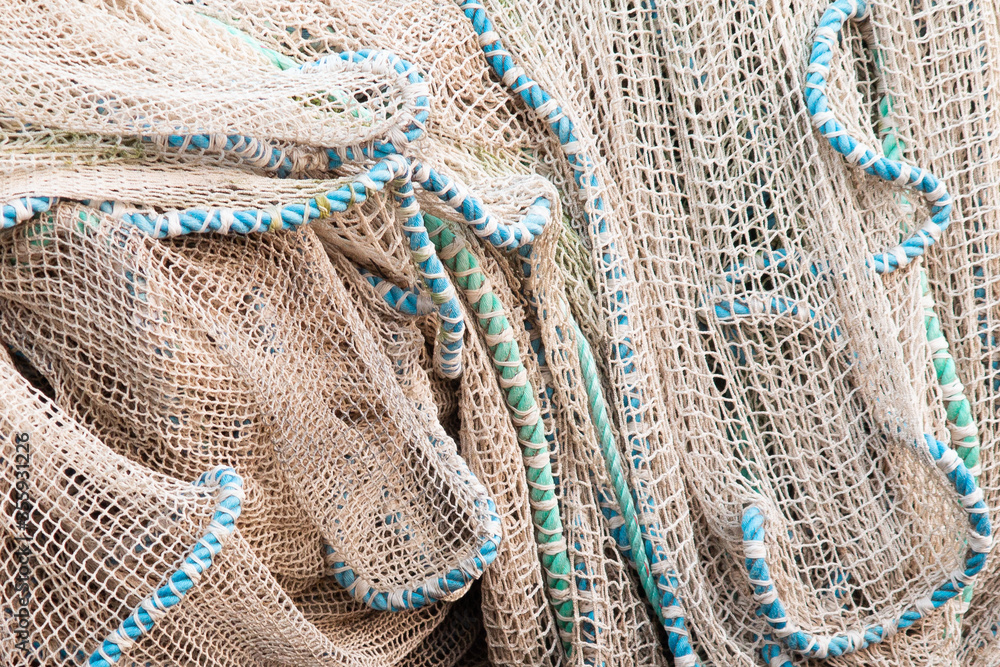 Fishing nets in a heap.