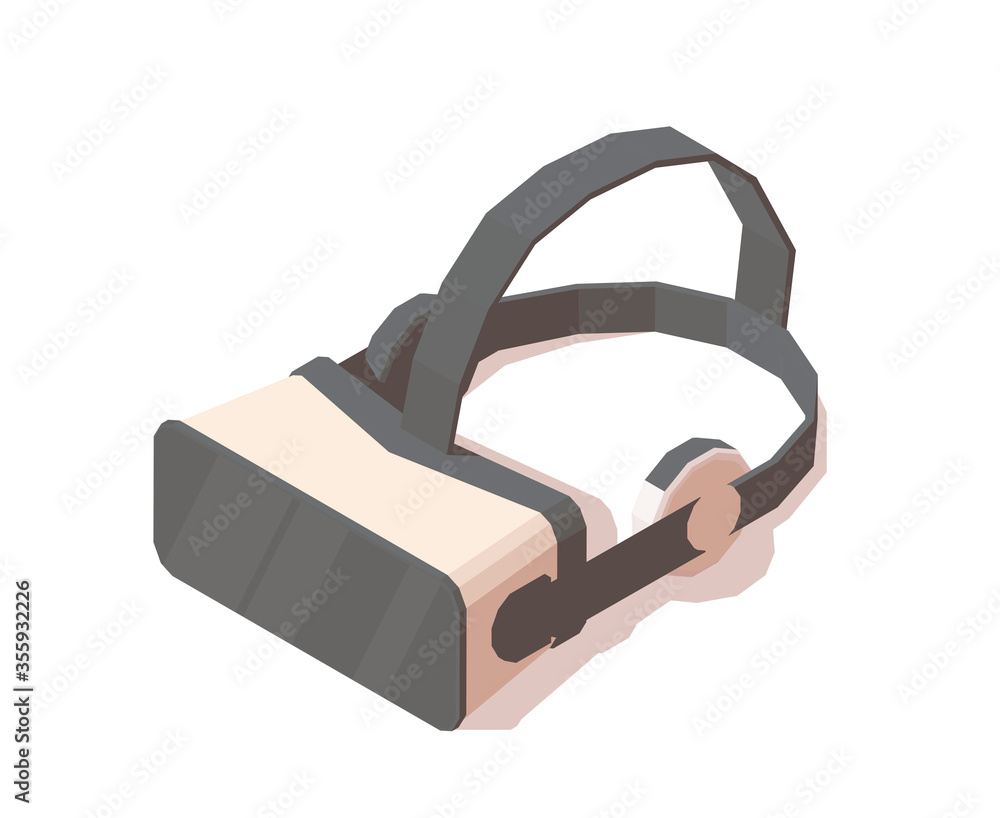 VR Glasses or virtual reality helmet. Vector isometric isolated on white background VR Glasses or virtual reality helmet. Vector isometric isolated on white background