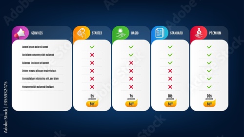 Cv documents, Capsule pill and Sun protection icons simple set. Price list, pricing table. Income money sign. Portfolio files, Medicine drugs, Ultraviolet care. Savings. People set. Vector