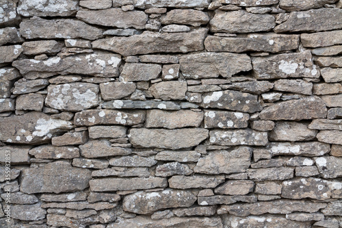 Close up of a stone wall fence in Faro Island, Sweden. 