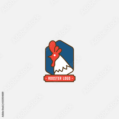 Chicken logo, Fried chicken restaurant, Rooster mascot, chicken farm and egg vector illustration. © armankra19