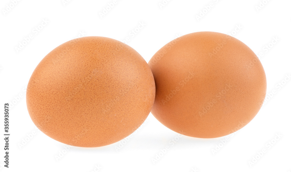Chicken eggs on a white background, isolated.